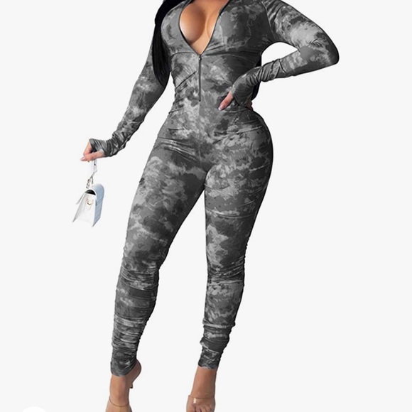 Women's Sexy Bodycon Long Sleeve Outfits Casual Party Club Jumpsuits - Picture 1 of 2